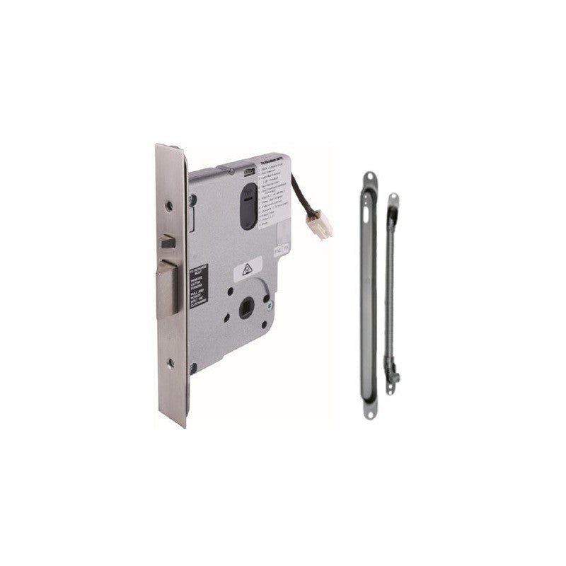 Fsh Standard Electric Mortice Lock 60mm Backset Silver Monitored Lock Status Sensor Door Status Sensor LED Indicator Key Override Fail Safe/fail Secure(field Changeable) Recessed Mount 4 Hour Fire Rating 12/24vdc With 300mm Ptd Kit