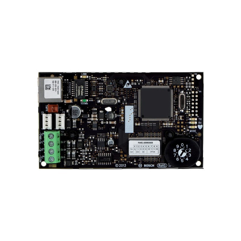 Bosch Solution 2000/ 3000/ 4000/ G-series Hardwired IP Ethernet Communication Module Black Pcb Enclosure Mount Built In Ethernet 12vdc