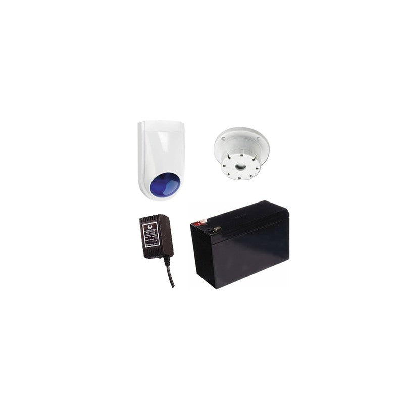 Bosch Siren Kit Includes 1x 12v7ah Battery 1x 18vac Power Supply 1x Slimline Strobe/siren 1x Surface Mounted Piezo No Pir