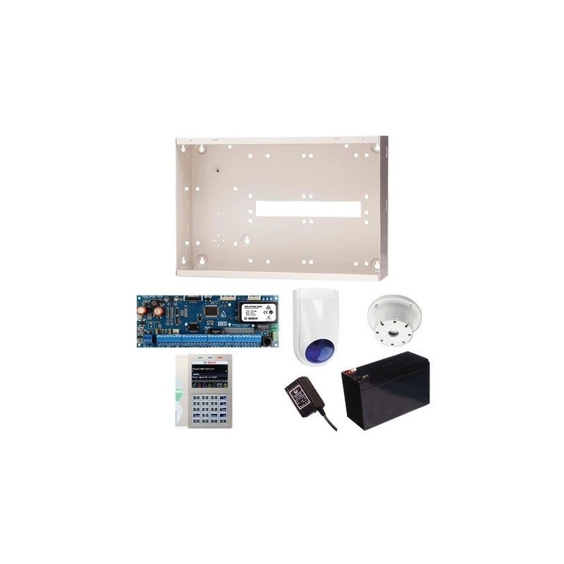 Bosch 6000 Hardwired Alarm Kit Includes 1x Solution 6000 Pcb With Prox Keypad 1x Mw350 Metal Enclosure 1x 12v7ah Battery 1x 18vac Power Supply 1x Slimline Strobe/siren 1x Surface Mounted Piezo No Pir