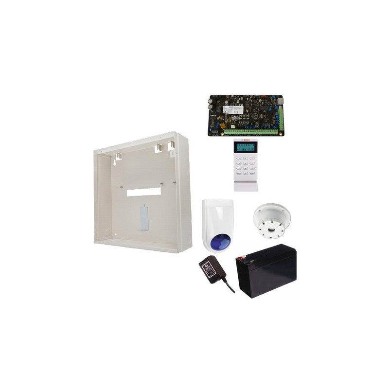 Bosch 3000 Hardwired Alarm Kit Includes 1x Solution 3000 Pcb 1x Icon Keypad 1x Mw250 Metal Enclosure 1x 12v7ah Battery 1x 18vac Power Supply 1x Slimline Strobe/siren 1x Surface Mounted Piezo No Pir