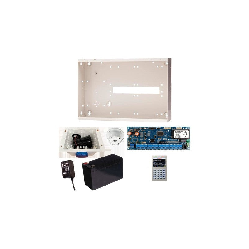 Bosch 6000 Hardwired Alarm Kit Includes 1x Solution 6000 Pcb With Wifi Keypad 1x Mw350 Metal Enclosure 1x 12v7ah Battery 1x 18vac Power Supply 1x Strobe/siren/piezo No Pir