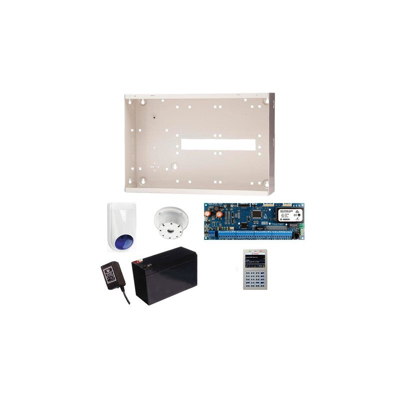 Bosch 6000 Hardwired Alarm Kit Includes 1x Solution 6000 Pcb With Wifi Keypad 1x Mw350 Metal Enclosure 1x 12v7ah Battery 1x 18vac Power Supply 1x Slimline Strobe/siren 1x Surface Mounted Piezo No Pir