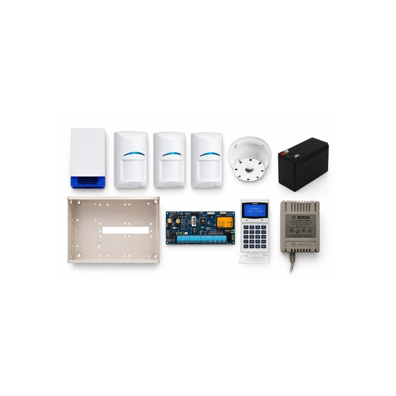Bosch 6000 H/wired Alm Kit Inc 1x Sol 6000 Pcb W/ Prox K/pad 3x Blu Line Pirs 1x Mw350 Enc 1x Batt 1x P/s 1x Combo Strobe/siren 1x Surf Mtd Piezo