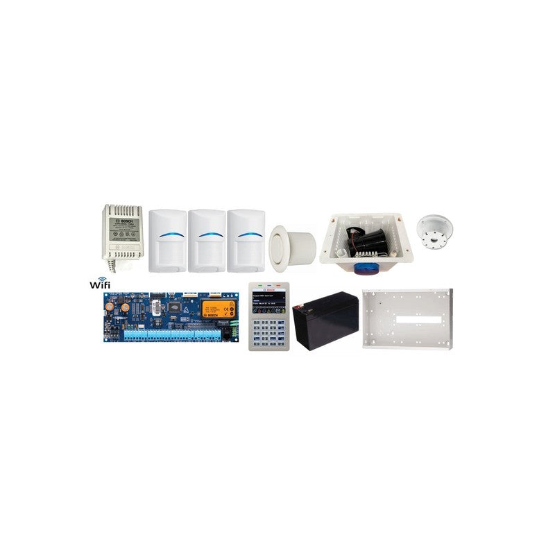 Bosch 6000 H/wired Alm Kit Inc 1x Sol 6000 Pcb W/ Wifi K/pad 1x Mw350 Enc 3x Blu Line Pirs Batt P/s Strobe/siren/piezo