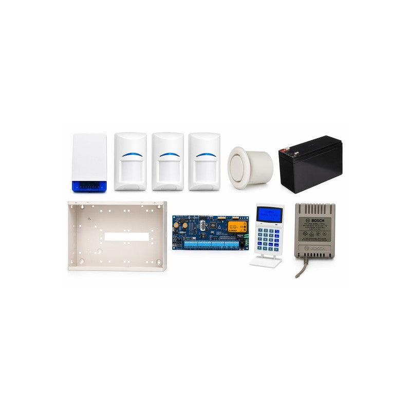 Bosch 6000 H/wired Alm Kit Inc 1x Sol 6000 Pcb W/ Prox K/pad 3x Blu Line Pirs 1x Mw350 Enc 1x Batt 1x P/s 1x Combo Strobe/siren 1x Flush Mtd Piezo