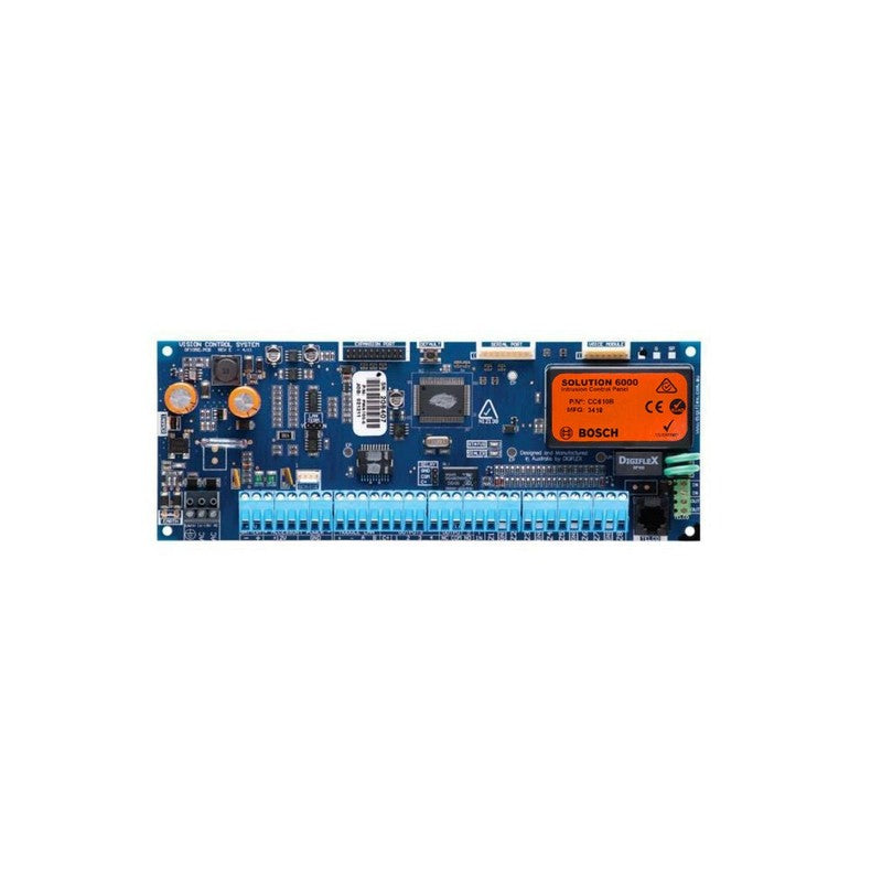 Bosch Solution 6000 Hardwired Alarm Panel Blue 16 X Zone Expand Up To 144 Zone 5 X Output Expand Up To 37 Zone 8 Areas 256 Users 16 Doors 16 Keypad 144 Wireless 1000 Events Pcb Enclosure Mount Built In Dialler 16-18vac Suits Solution 6000