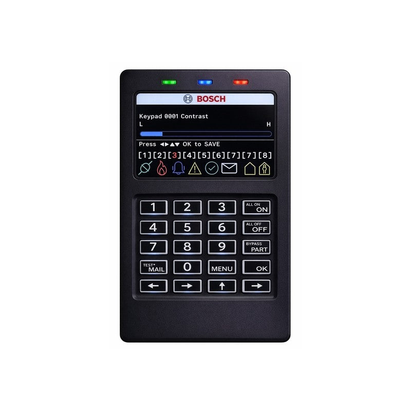Bosch Solution 6000/ 6000-ip Hardwired Keypad Black 3.5" With Backlit Plastic Wall Mount 12vdc