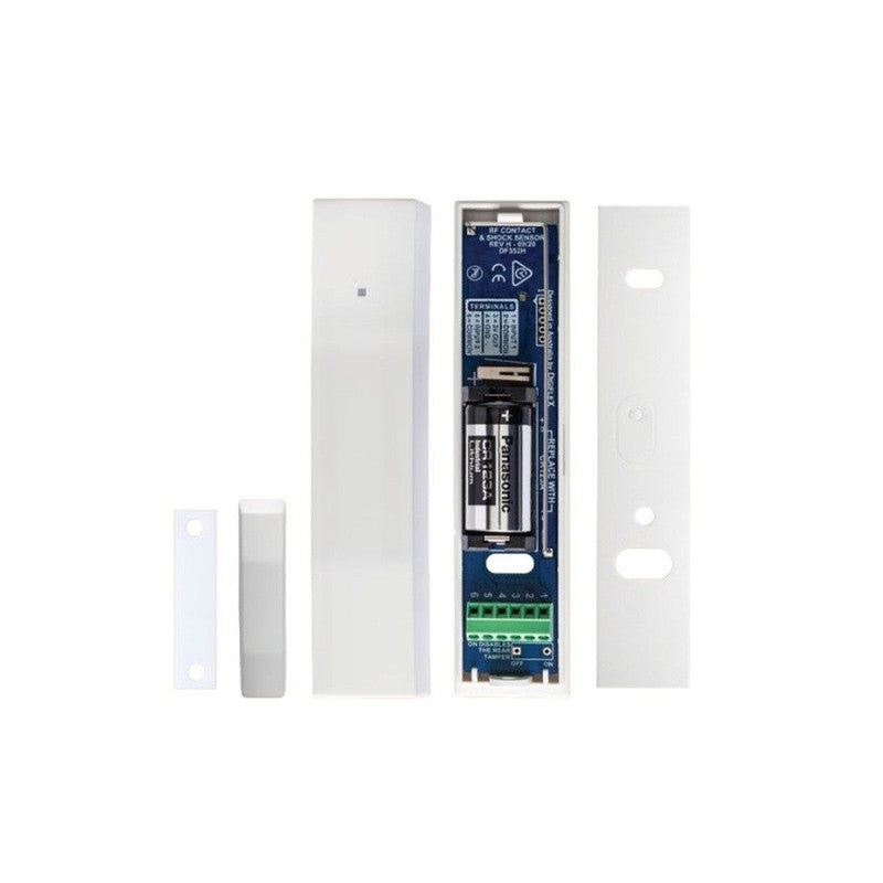 Bosch Wireless Shock/ Vibration Sensor White With Tamp Alarm 2 Input (dry) Flashing/ Solid Red LED Indicators Metal & Plastic Surface Mount 433mhz 3xcr123a Battery (9v)