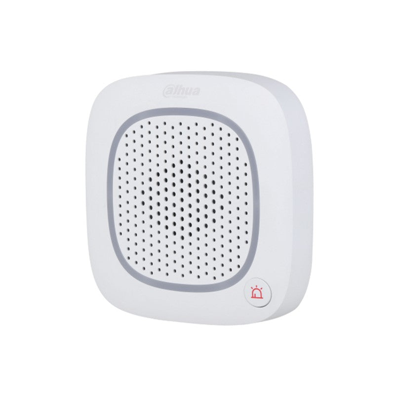 Dahua Dhi-ara14-w2 Wireless Intercom Siren Sound And Light Alarm Panic Button 433.1-434.6mhz 12vdc/4x Cr123a White 133hx133wx35.5d (mm)