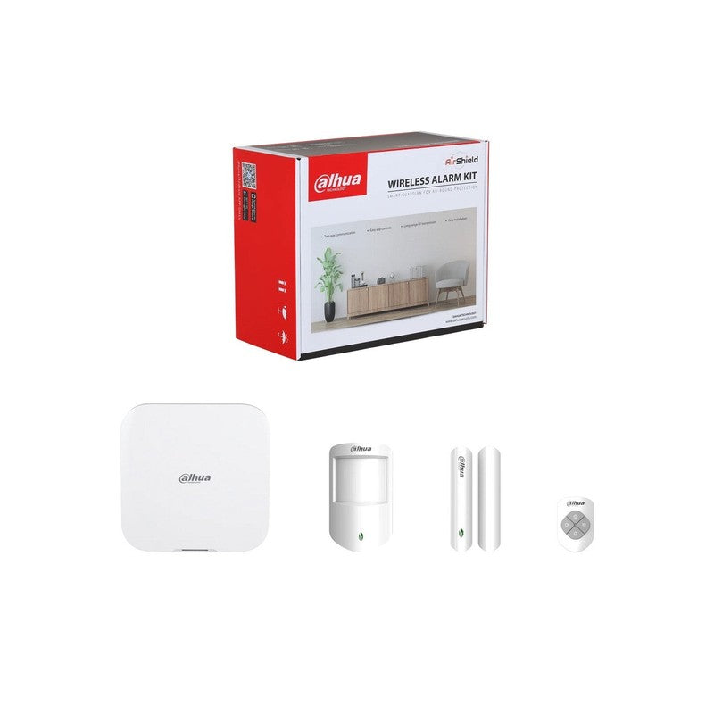 Dahua Dhi-art-arc3800h-03-fw2 Wireless Alarm Kit Includes 1x Hub 1x 4-btn Keyfob 1x Pir Detector 1x Door Reed White