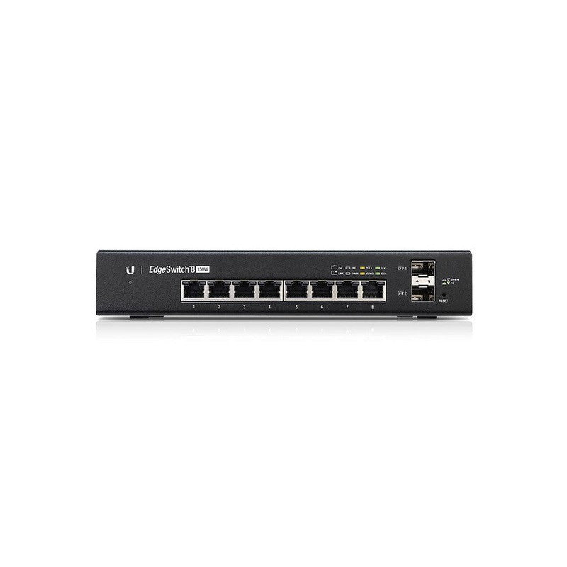 Ubiquiti 8port ( 10p) Gigabit Switch 150w POE Total Capacity 8x Poe+ Plus 2x 1g Sfp/ Fibre Port / 24v Passive L3 Managed Black 240vac
