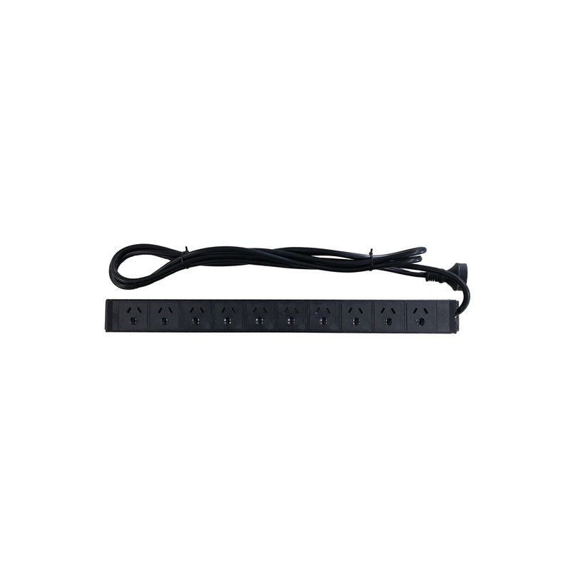 Global Racking Solutions Global Pdu 10-way 19" Vertical Rack Mounted With Main Switch Black 1ru Plastic 2m Cable
