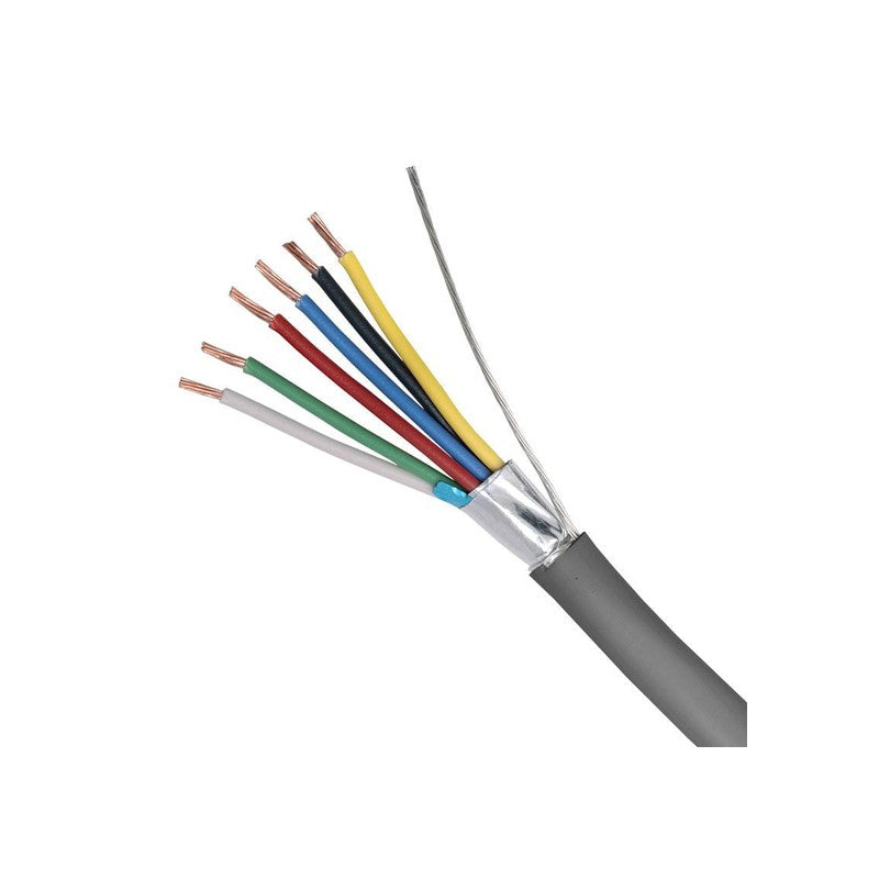 Global Racking Solutions Security Cable 7/0.20 6 Core Stranded Shielded Pvc Sheath 300m Grey