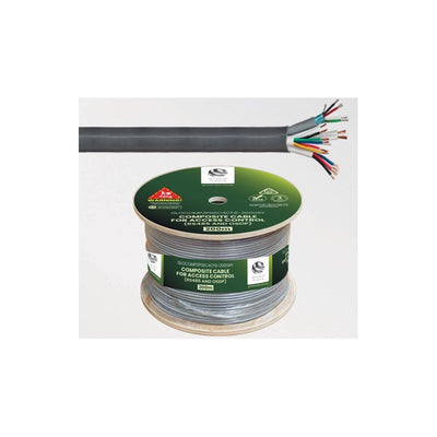 Global Racking Solutions Composite Cable For Access Control Systems Osdp Or Rs485 Readers Include 1x Data 2pairs 7/0.30 Shielded 1x Security 6cores 14/0.20, 1x Security 4cores 14/0.20, 1x Figure8 24/0.20 All In One Pvc Sheath 200m Reel Grey