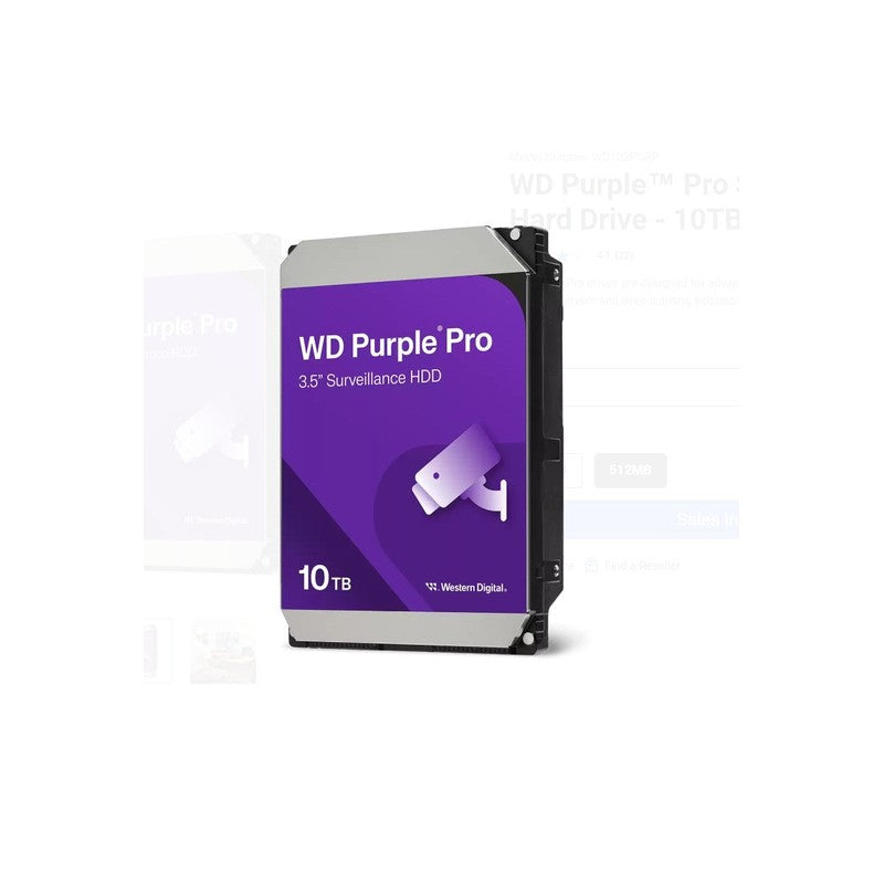 Western Digital Wd102purp Purple Pro SSD Surveillance 10tb 3.5" Sata Iii( 6gb/s) 7200 Rpm