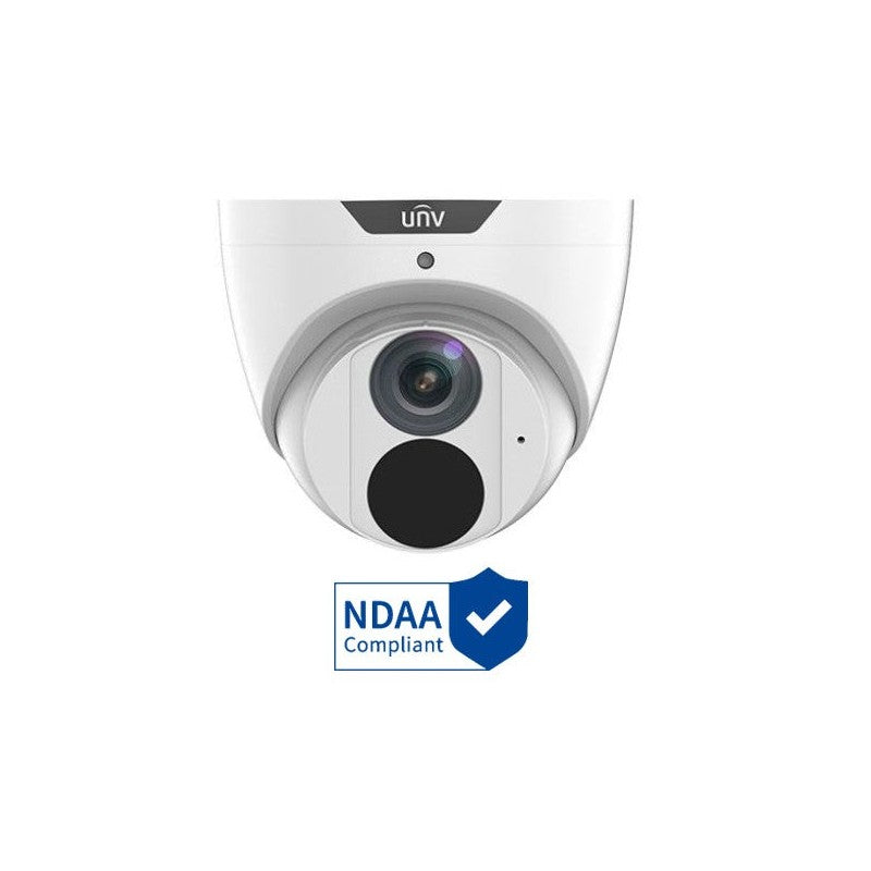 Uniview Prime-i Series IP Camera White AI People Count 6MP H.264/5/5+/ Mjpeg Turret 120 Wdr Metal 2.8mm Fixed Lens Light Hunter IR 30m POE Ip67 Built In Mic Support Up To 256gb SD 12vdc