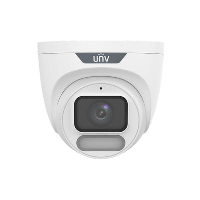 Uniview Easy Series IP Camera White Owlview 6MP H.264/5/5+/ Mjpeg Turret 120 Wdr Plastic/metal 2.8mm Fixed Lens Color Hunter With Wise-isp Warm LED 30m POE Ip67 Built In Mic Support Up To 512gb SD 12vdc