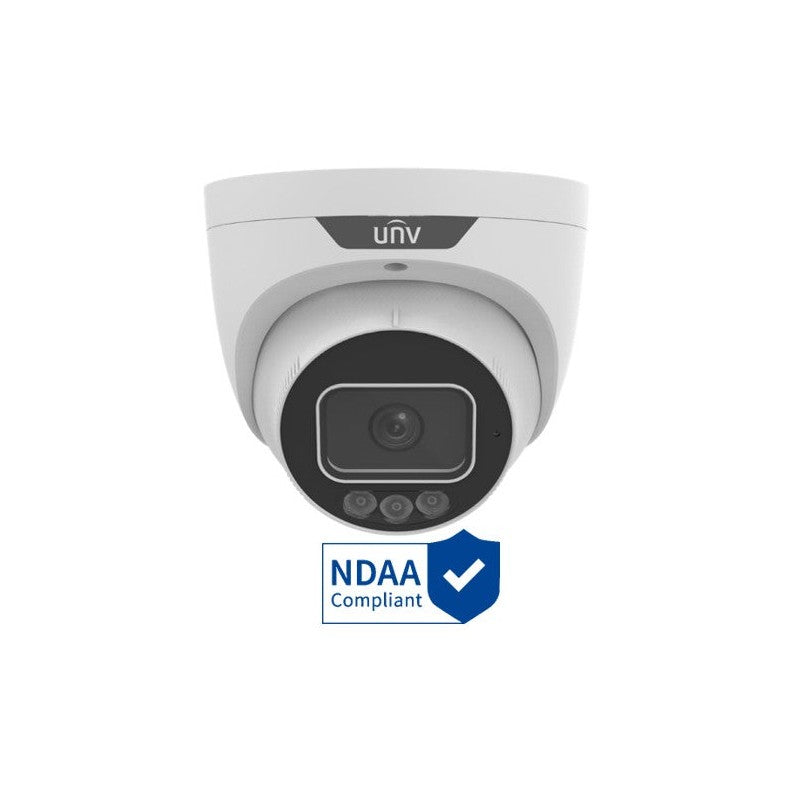 Uniview Prime Series IP Camera White AI Triguard 6MP H.264/5/5+/ Mjpeg Turret 130 Wdr Metal 2.8mm Fixed Lens Color Hunter Ir+white LED 30m POE Ip67 Built In Mic Audio In Audio Out 1 X Alarm In 1 X Alarm Out Support Up To 256gb SD 12vdc