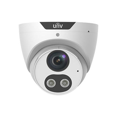 Uniview Prime-i Series IP Camera White AI Triguard 8mp/4k H.264/5/5+/ Mjpeg Turret 120 Wdr Plastic/metal 2.8mm Fixed Lens Light Hunter Ir+white LED 30m POE Ip67 Built In Mic Support Up To 256gb SD 12vdc