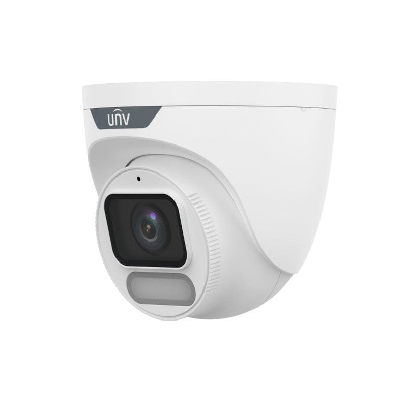 Uniview Easy Series IP Camera White AI Owlview 8mp/4k H.264/5/5+/ Mjpeg Turret 120 Wdr Plastic/metal 2.8mm Fixed Lens Color Hunter With Wise-isp Warm LED 30m POE Ip67 Built In Mic Support Up To 512gb SD 12vdc