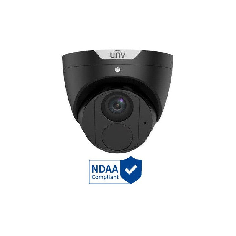 Uniview Easy Series IP Camera Black AI 6MP H.264/5/5+/ Mjpeg Turret 120 Wdr Metal 2.8mm Fixed Lens Easystar IR 30m POE Ip67 Built In Mic Support Up To 256gb SD 12vdc