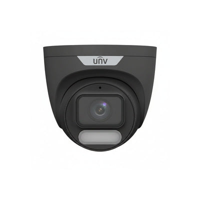 Uniview Easy Series IP Camera Black AI Owlview 6MP H.264/5/5+/ Mjpeg Turret 120 Wdr Plastic/metal 2.8mm Fixed Lens Color Hunter With Wise-isp Warm LED 30m POE Ip67 Built In Mic Support Up To 512gb SD 12vdc