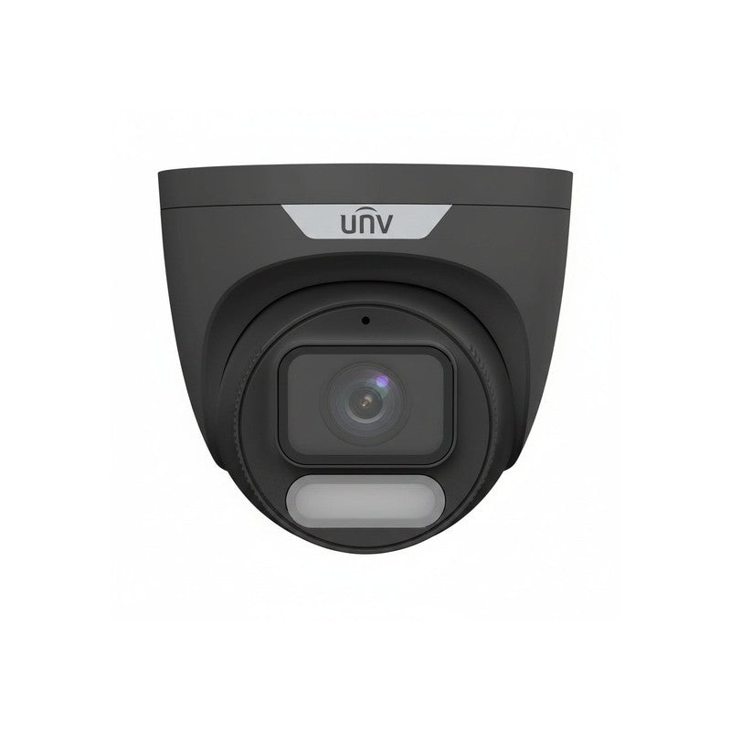 Uniview Easy Series IP Camera Black AI Owlview 6MP H.264/5/5+/ Mjpeg Turret 120 Wdr Plastic/metal 2.8mm Fixed Lens Color Hunter With Wise-isp Warm LED 30m POE Ip67 Built In Mic Support Up To 512gb SD 12vdc