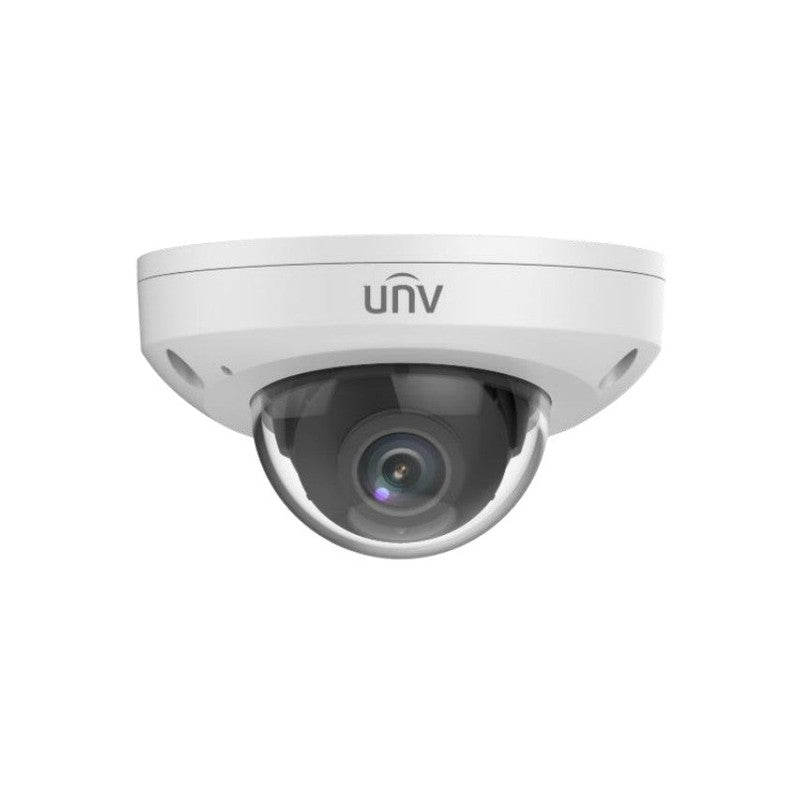 Uniview Pro Series IP Camera White AI 8mp/4k H.264/4+/5/5+/ Mjpeg Ufo/mini Dome 120 Wdr Metal 2.8mm Fixed Lens Light Hunter IR 30m POE Ip67 Built In Mic Audio In Audio Out Support Up To 256gb SD Ik10 12vdc