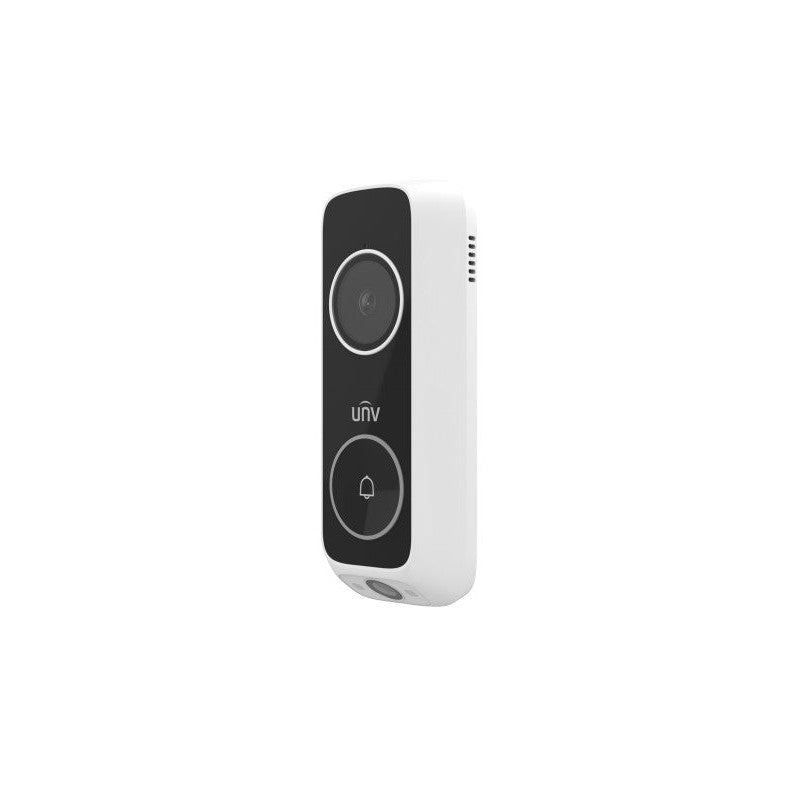 Uniview Dual Lens 1 Button Video Door Bell Main : 3mp Sub : 2MP 2.4/5ghz Wifi Dwdr Built-in Mic/spkr Ir+ White/led 5m Black/white