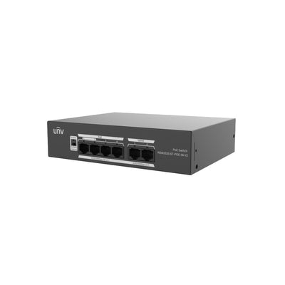 Uniview 4port ( 6p) Switch 4x POE 65w POE Total Capacity 2x Poe+ 2x100m Uplink L2 Unmanaged Black 240vac