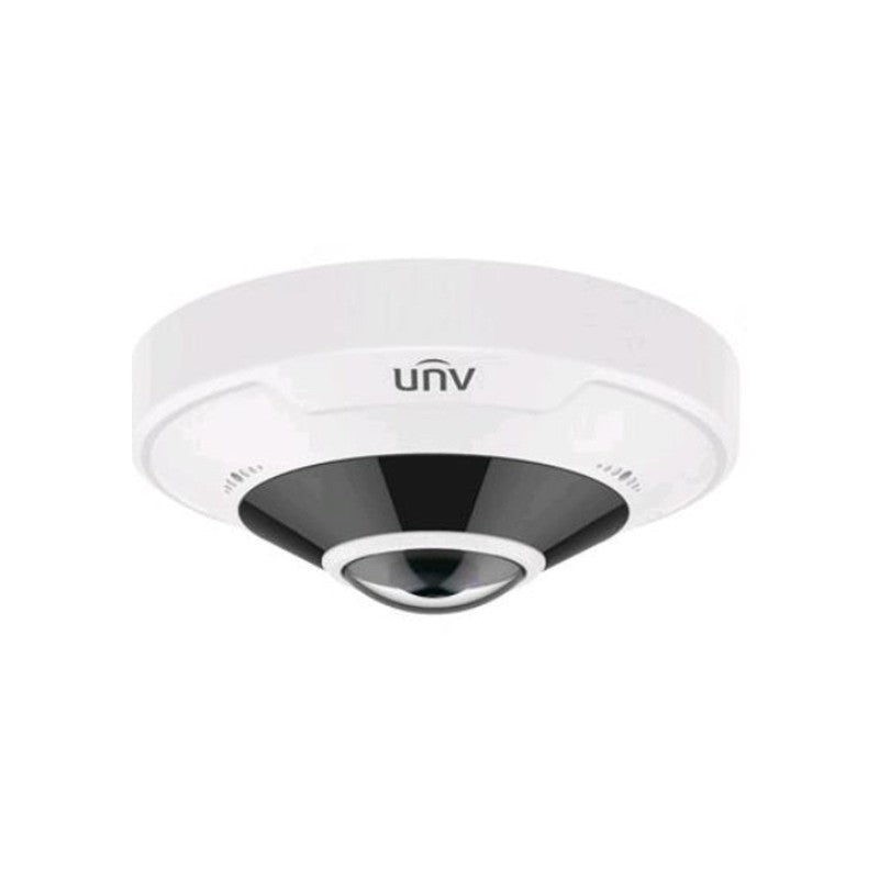 Uniview Pro Series IP Camera White AI 360° Panoramic 12MP H.264/5/5+/ Mjpeg Fisheye Digital Wdr Plastic/metal 1.8mm Fixed Lens IR 15m POE Ip67 Built In Mic Audio In Audio Out 2 X Alarm In 1 X Alarm Out Support Up To 256gb SD Ik10 12vdc