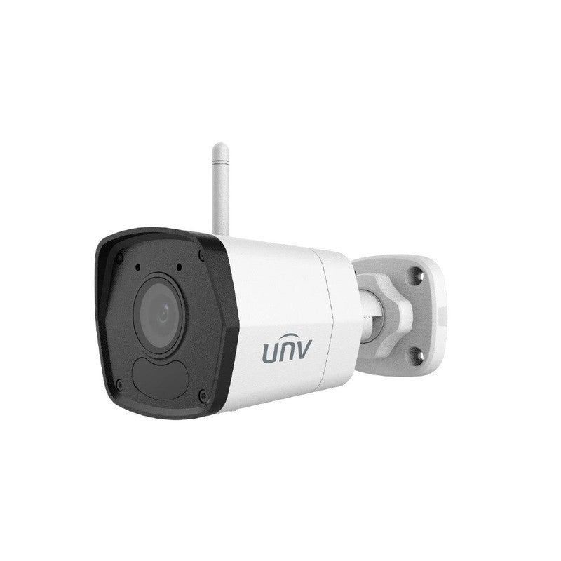 Uniview Easy Series IP Camera White Wireless 2mp/1080p H.264/5/5+/ Mjpeg Bullet Digital Wdr Plastic/metal 2.8mm Fixed Lens IR 30m Ip67 Built In Mic Support Up To 128gb SD 12vdc