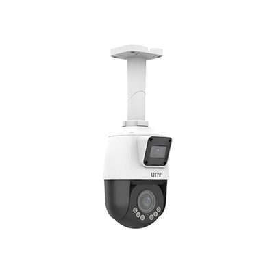 Uniview Easy Series IP Camera White 2x2mp H.264/5/5+/ Mjpeg Dual Lens PTZ 120 Wdr Plastic 2.8 & 2.8-12mm Fixed & Motorised Lens 4x Zoom Light Hunter Ir+white LED 50m Poe+ Ip66 Built In Mic Support Up To 256gb SD 12vdc