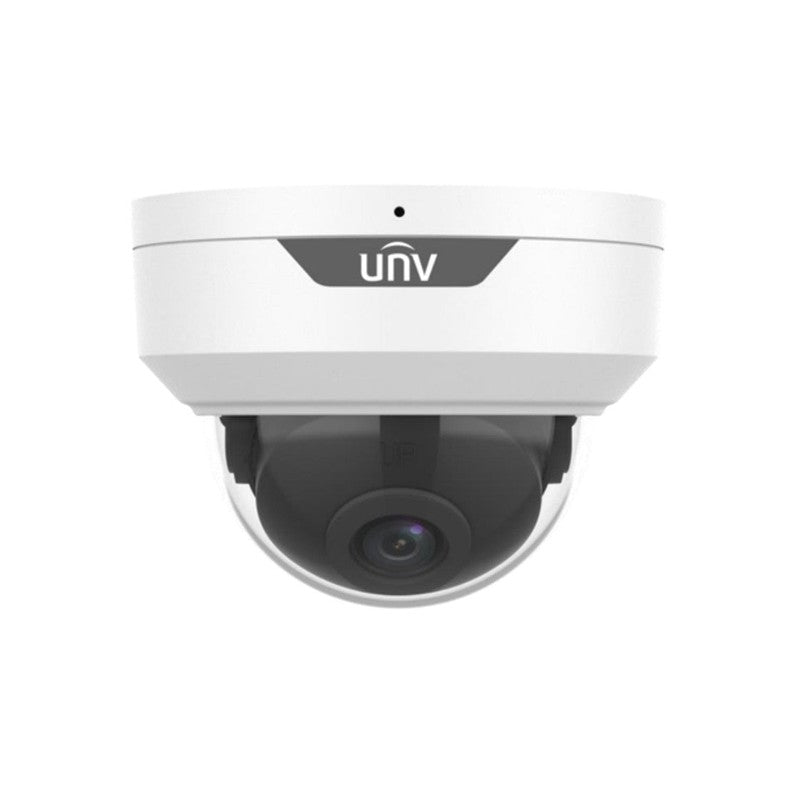 Uniview Prime-i Series IP Camera White AI 8mp/4k H.264/5/5+/ Mjpeg Dome 120 Wdr Metal 2.8mm Fixed Lens Light Finder IR 30m POE Ip67 Built In Mic Audio In Audio Out 1 X Alarm In 1 X Alarm Out Support Up To 256gb SD Ik10 12vdc
