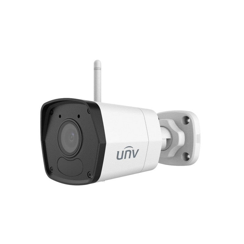 Uniview Easy Series IP Camera White Wireless 2mp/1080p H.264/5/5+/ Mjpeg Bullet Digital Wdr Plastic/metal 4mm Fixed Lens IR 30m Ip67 Built In Mic Support Up To 128gb SD 12vdc