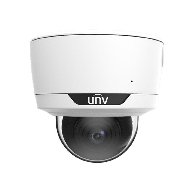 Uniview Prime-iii Series IP Camera White People Count 8mp/4k H.264/5/5+/ Mjpeg Dome 120 Wdr Metal 2.8-12mm Motorised Lens 4x Zoom Light Hunter IR 40m POE Ip67 Built In Mic Audio In Audio Out 2 X Alarm In 1 X Alarm Out Support Up To 256gb SD Ik10 12vdc