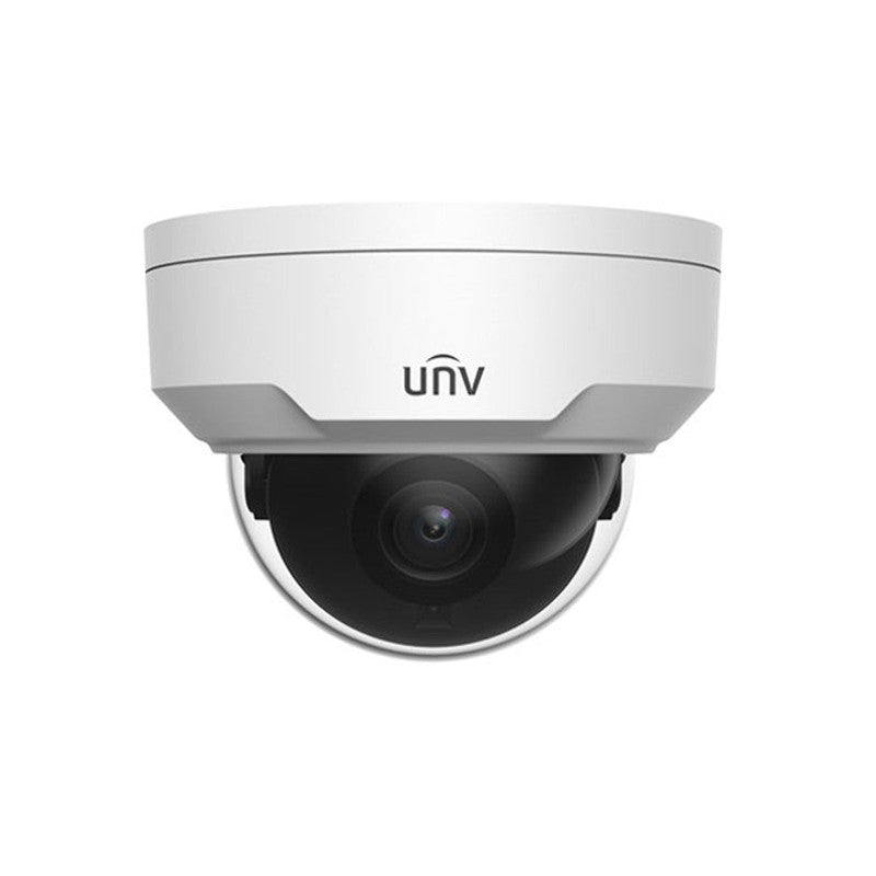 Uniview Prime-i Series IP Camera White AI 5MP H.264/5/5+/ Mjpeg Dome 120 Wdr Metal 2.8mm Fixed Lens Light Hunter IR 30m POE Ip67 Without Mic Audio In Audio Out 1 X Alarm In 1 X Alarm Out Support Up To 256gb SD Ik10 12vdc