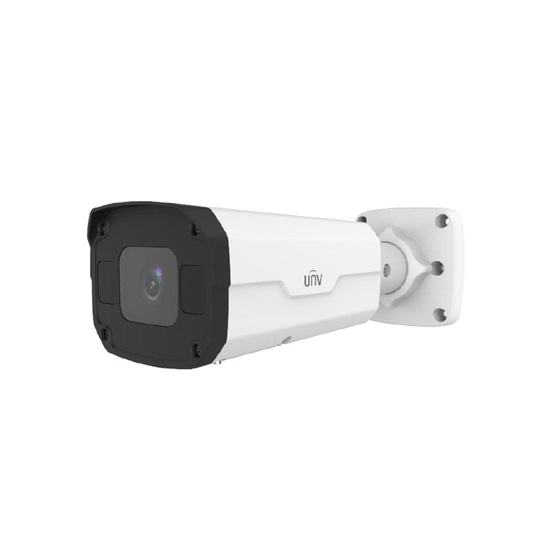 Uniview Prime-i Series IP Camera White AI People Count 4MP H.264/5/5+/ Mjpeg Bullet 120 Wdr Metal 2.7-13.5mm Motorised Lens 5x Zoom Light Hunter IR 50m POE Ip67 Without Mic Audio In Audio Out 1 X Alarm In 1 X Alarm Out Support Up To 256gb SD Ik10 12vdc