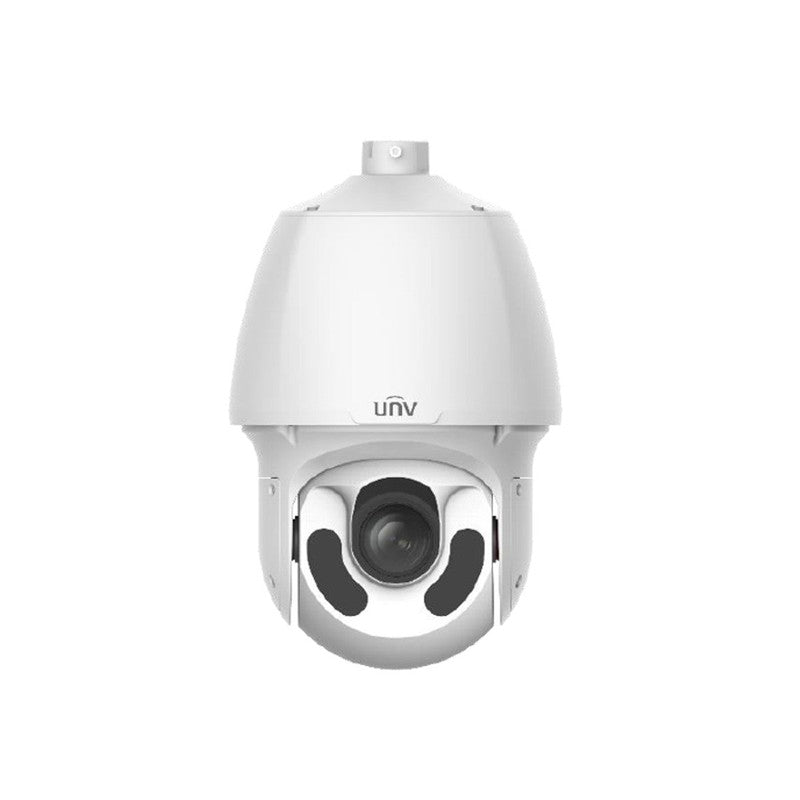 Prime Series IP Camera White Auto Tracking 4MP H.264/5/5+/ Mjpeg Speed Dome PTZ 120 Wdr Metal 4.5-148.5mm Motorised Lens 33x Zoom Light Hunter IR 150m Poe+ Ip66 Without Mic Audio In Audio Out 2 X Alarm In 1 X Alarm Out Support Up To 256gb SD 24vdc/ac
