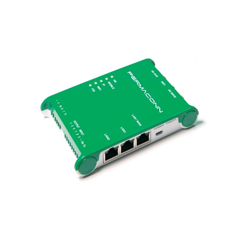 Permaconn Pm54 Dual Sim 4g IP Communicator Router Wifi 3x Aux Inputs 3x Outputs 10-15vdc Green