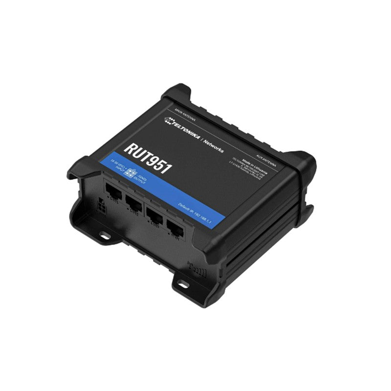 Teltonika Rut951 Industrial 4g Lte Cellular Router Wifi Ap Hotspot 4x 10/100m Lan/wan 2x Micro Sim Lte Failover Black
