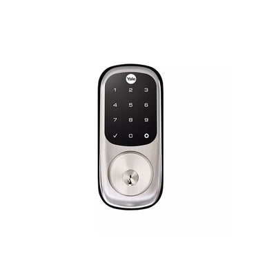 Yale Assa Abloy Yale Standard Electric Smart Digital Deadbolt 60-70mm Backset Silver Door Status Sensor Key Override Battery Powered