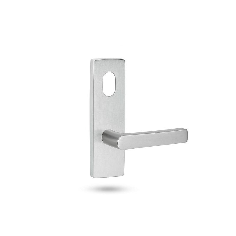 ASSA ABLOY Lockwood 1801 Series Standard Square End Exterior Plate W/cyclinder Hole & Type 59 Square Lever Satin Chrome W/fixing Screw For 32-45mm Door Thickness 166hx48wx12d(mm) Suit 3770 Series Mortice Lock