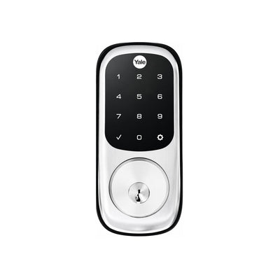 Yale Assa Abloy Yale Electric Smart Digital Deadbolt 60-70mm Backset Black/silver Non Monitored Door Status Sensor LED Indicator Key Override Battery Powered