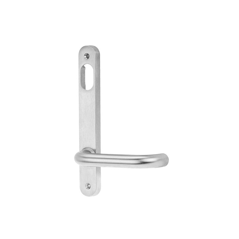 ASSA ABLOY Assa Lockwood 5901/70sc Round End Plate Cylinder Hole 70 Lever Visible Screw Holes Satin Chrome