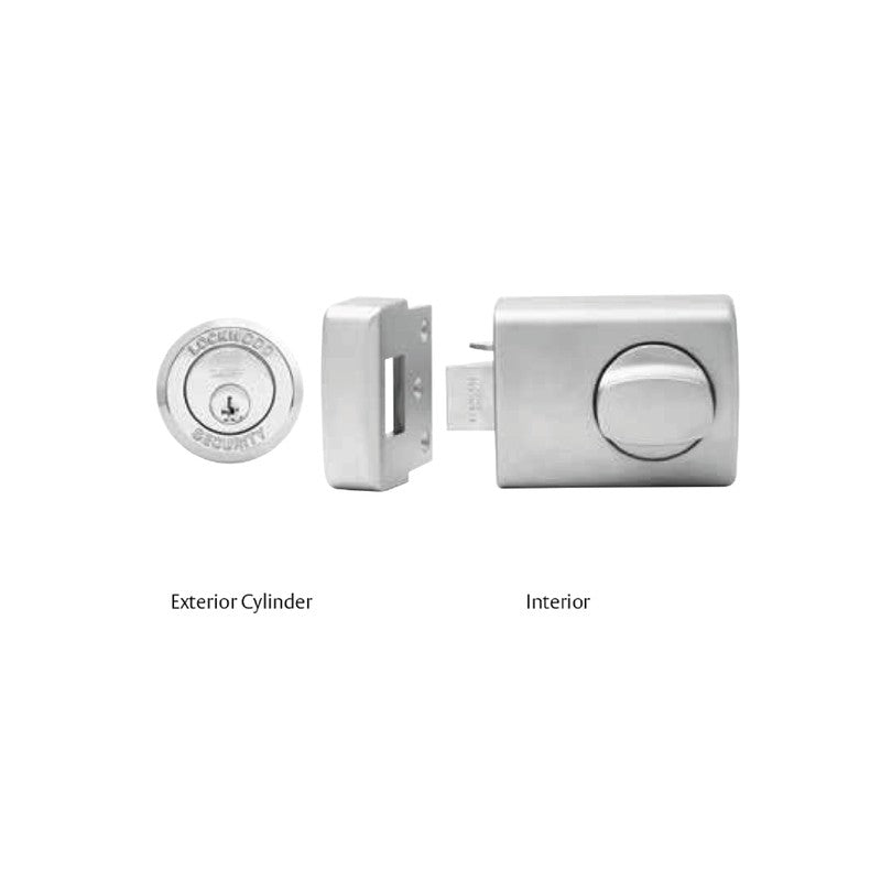 Assa Abloy Lockwood 002-1k1sp Single Cylinder Deadlatch Knob With Timber Frame Strike Satin Chrome Pearl