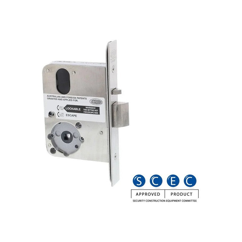 Assa Abloy Lockwood 3570 Series Standard Mechanical Deadlatch Mortice Lock 60mm Backset Silver Non Monitored Recessed Mount Scec Rated 4 Hour Fire Rating