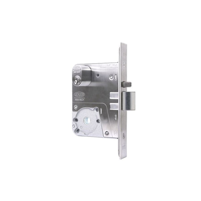 Assa Abloy Lockwood 3770 Series Standard Electric Nightlatch Primary Lock 60mm Backset Silver Non Monitored Key Override Recessed Mount 4 Hour Fire Rating