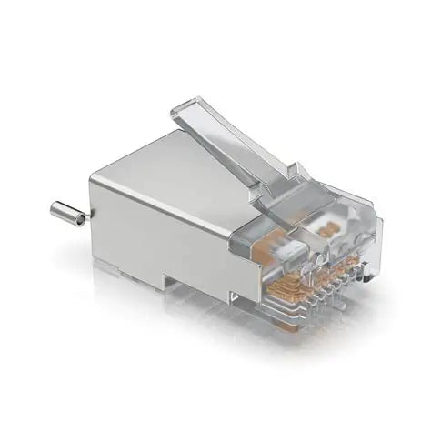 Ubiquiti Uisp-conn-shd Cat5e Shielded Rj45 Connector 8p8c Plastic 100 Pack Silver